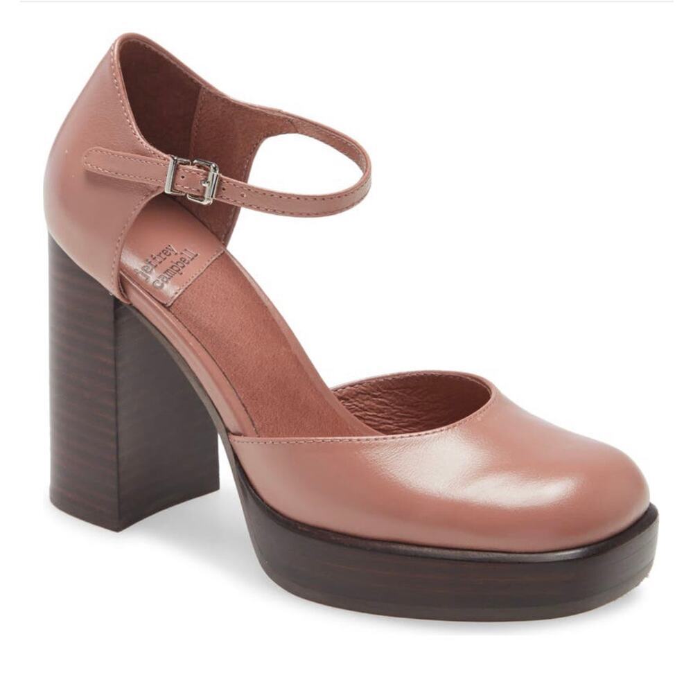 Jeffrey Campbell Star-Man Platform Mary Jane Pump In Pink Leather Size US 8.5